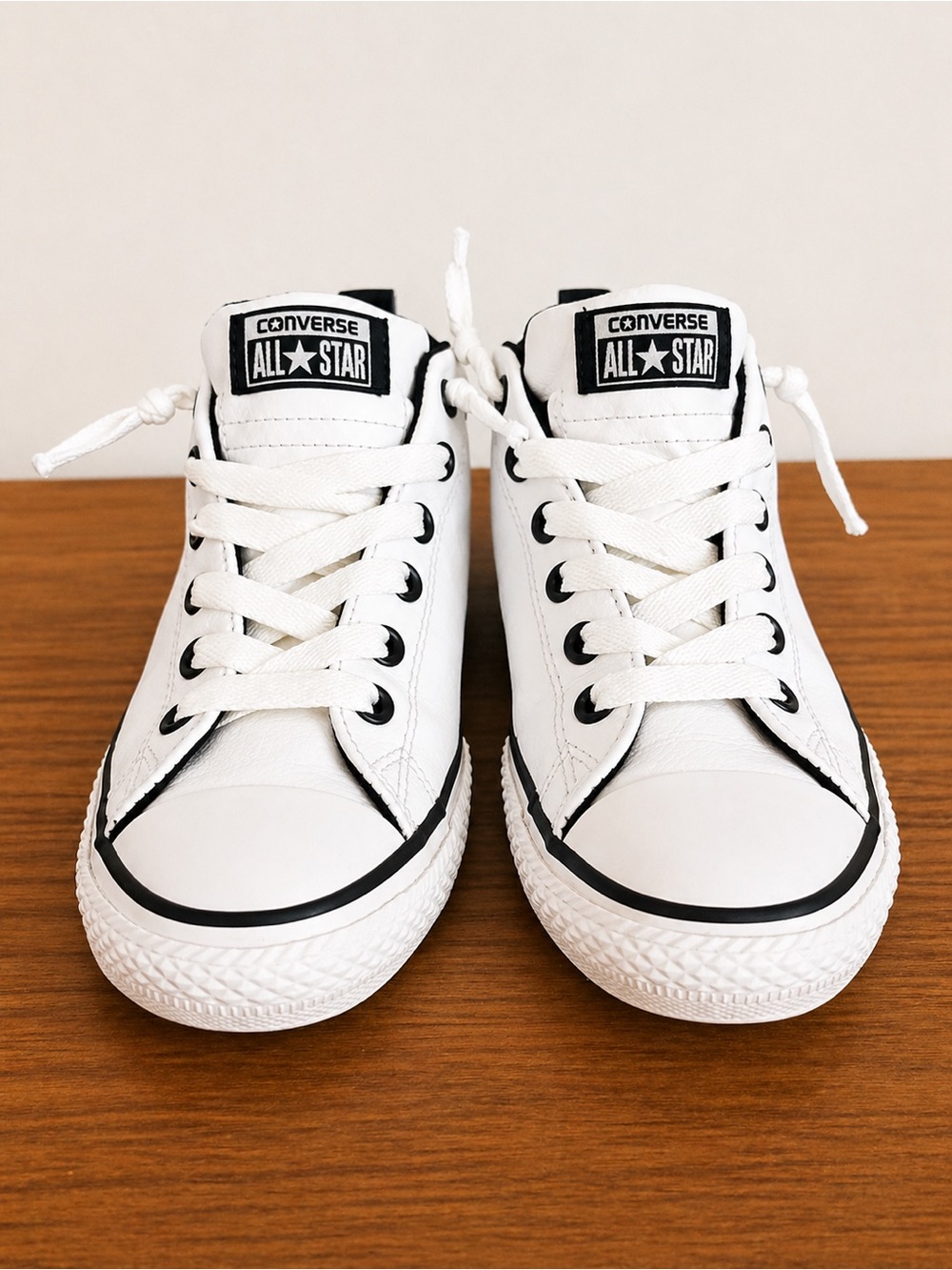 Converse Kids White Low-Top Sneakers with Black Accents
